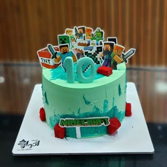کیک تولد ماینکرافت تصویر دوم